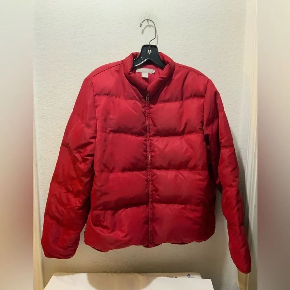 J Crew Puffer size L winter jacket Red